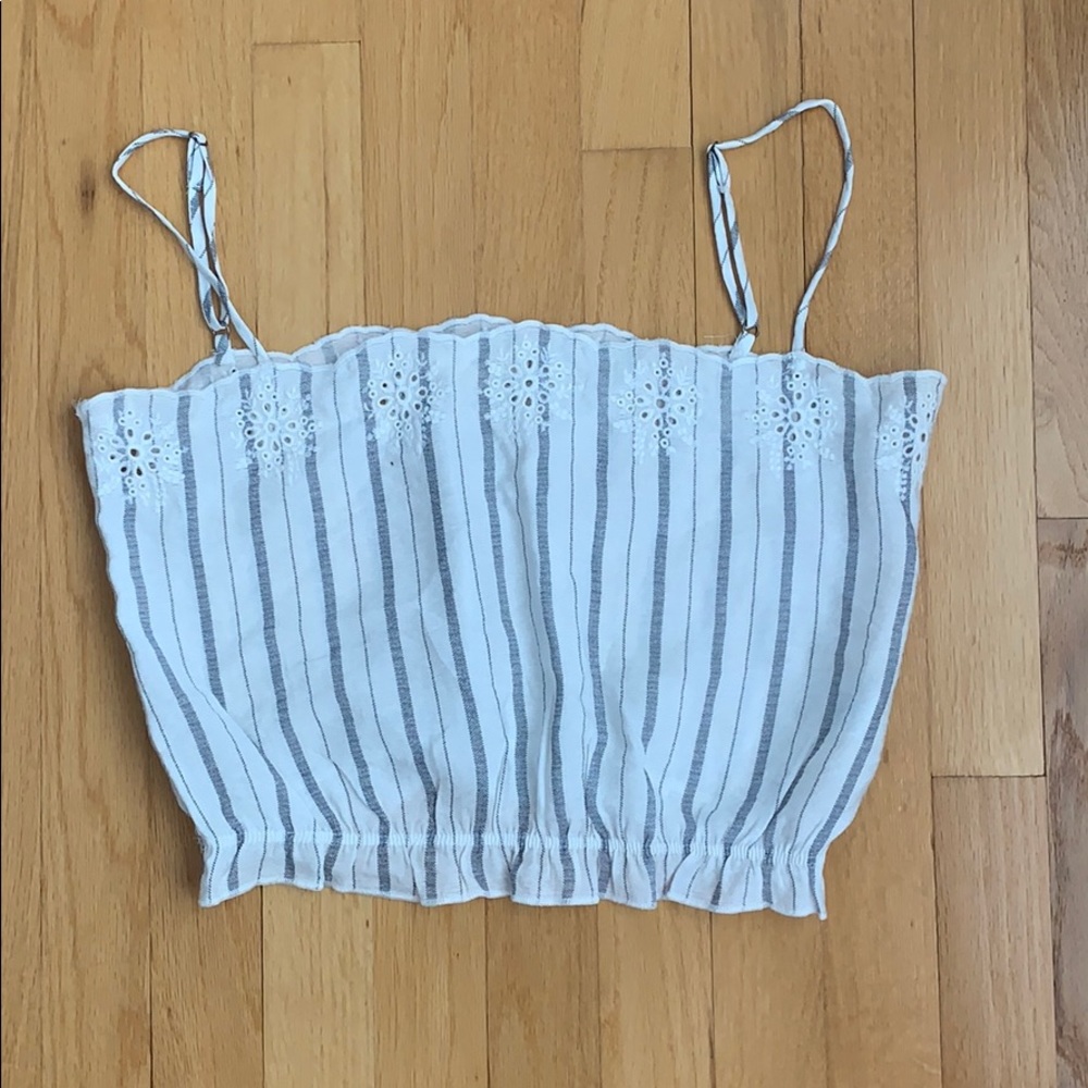 L.A. Hearts linen crop top